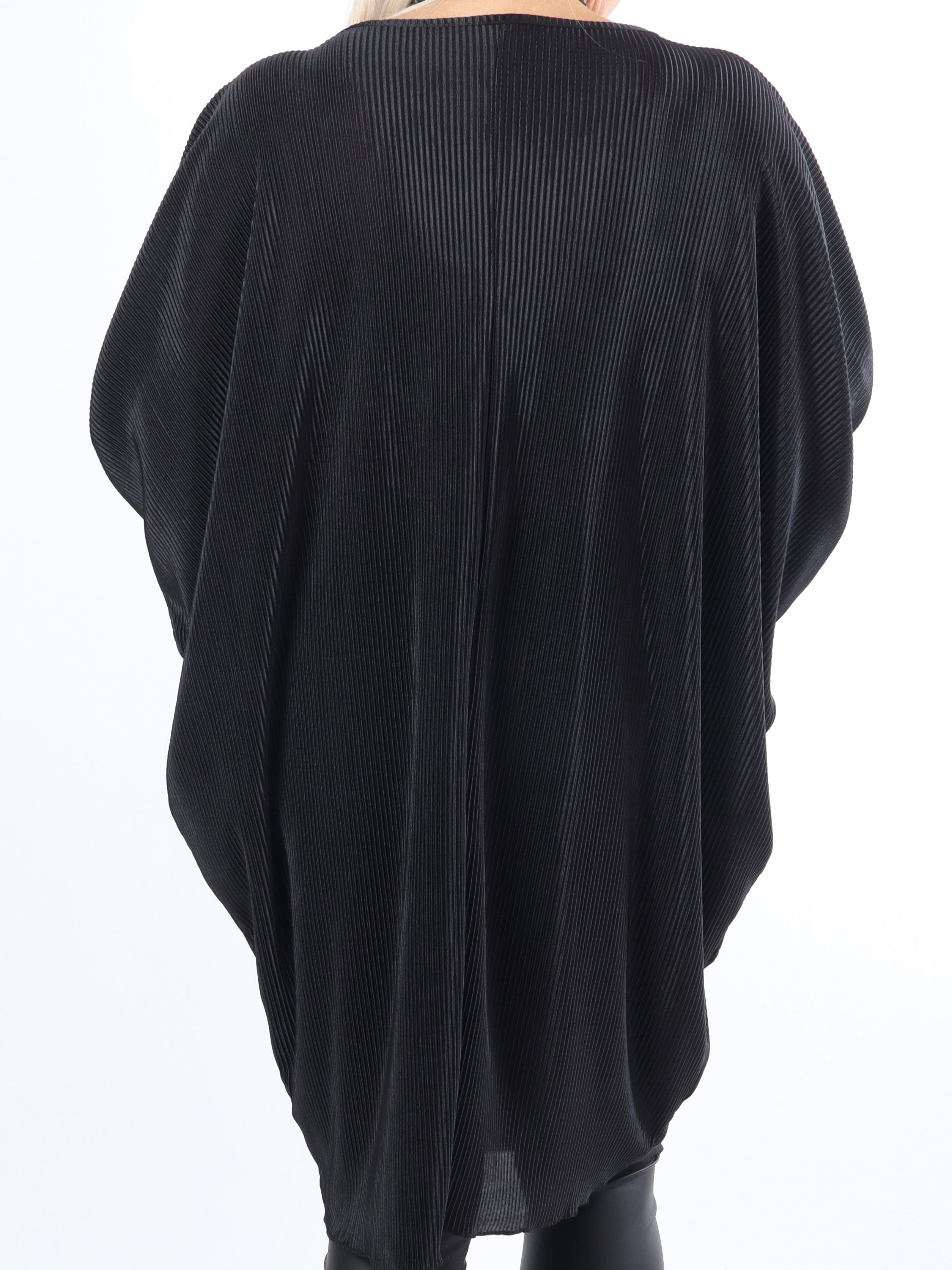 Elnora - Rillet plus size tunika med flagermusærmer